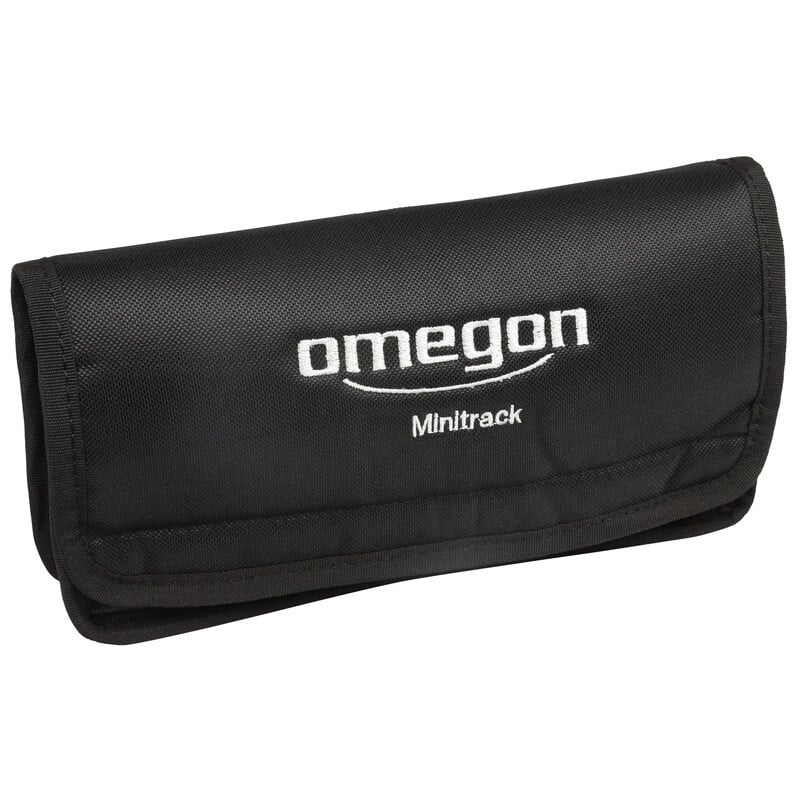 Omegon Transport bag for MiniTrack LX2 / LX3 (3 mm Lining) 1 Omegon Transport bag for MiniTrack Omegon Transport bag black nylon cover with white embroidered Omegon MiniTrack logo and sturdy Velcro closure.