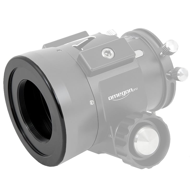 Omegon V-Power Adapter, C11 op C8 1 Omegon V Power adapter C11 op C8 1 Omegon V-Power adapter gemonteerd op Crayford focuser met zicht op externe C11-schroefdraad