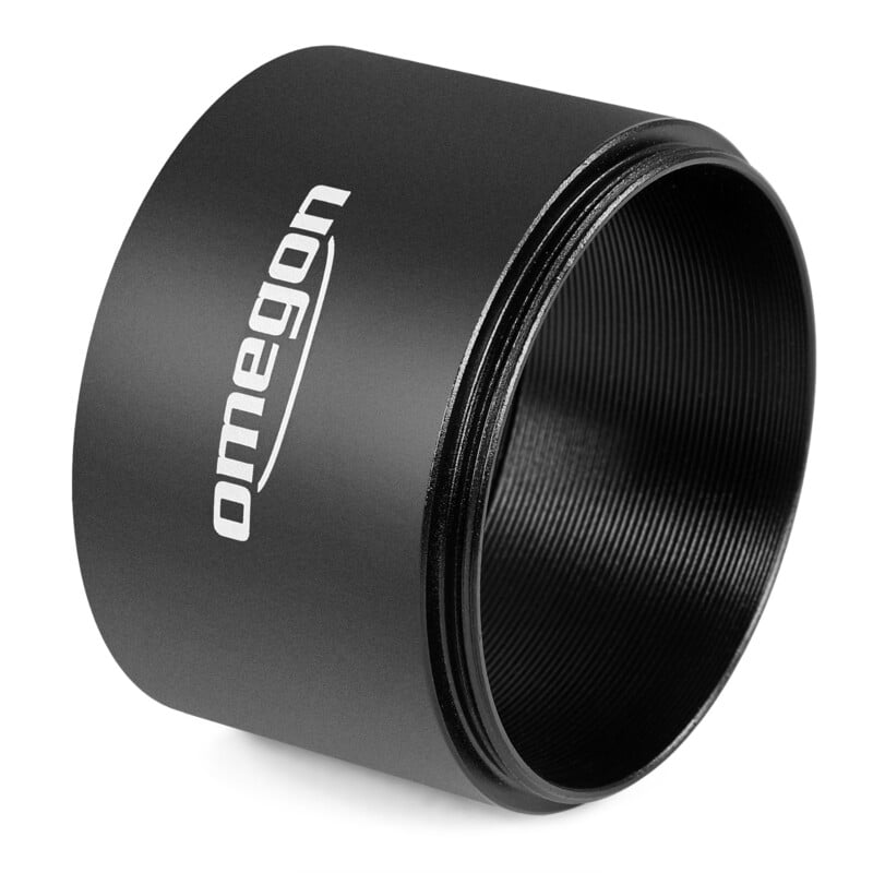 Omegon M48 Verlengstuk - 30mm 2 Omegon Verlengstuk M48 Extension 30mm Omegon M48 Verlengstuk schuine zijaanzicht 30mm verlengring met duidelijk zichtbaar binnendraadprofiel