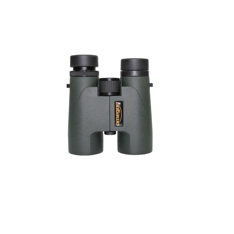 Omegon Hunter Binoculars 10x42 2 Omegon Binoculars Hunter 10x42 1 Omegon Hunter Binoculars 10x42 front view in portrait position with clearly visible logo and sharp eyepieces