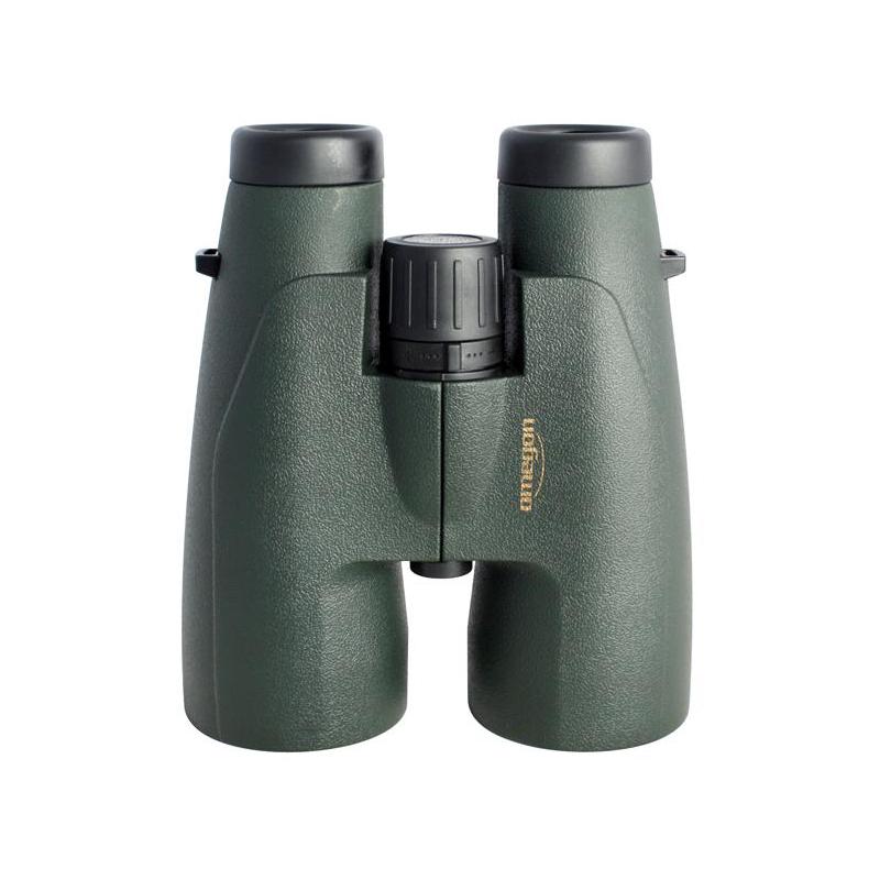 Omegon Hunter Binoculars 12x56 2 Omegon Binoculars Hunter 12x56 2 Omegon Hunter Binoculars 12x56 front view standing with focus wheel visible in center