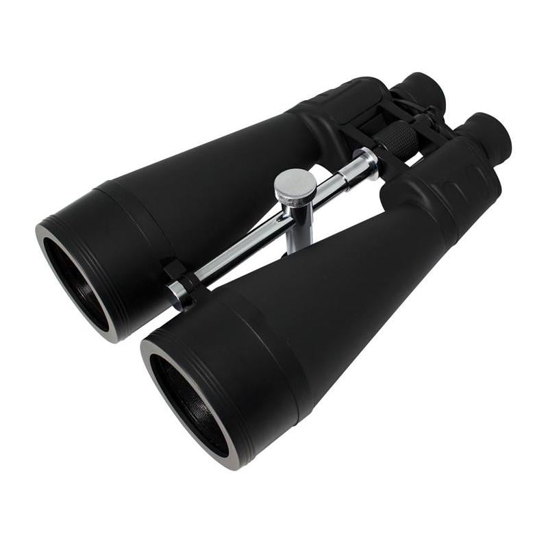 Omegon Nightstar Verrekijkers 20x80 1 Omegon Verrekijkers Nightstar 20x80 3 Omegon Nightstar Verrekijkers zijaanzicht in liggende positie met gecoate lenzen en metaalversterking