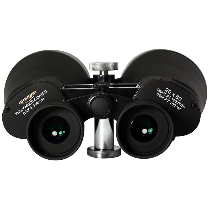 Omegon Nightstar Verrekijkers 20x80 2 Omegon Verrekijkers Nightstar 20x80 5 Omegon Nightstar Verrekijkers achteraanzicht van oculairen en oculairdoppen met centrale scherpstelling