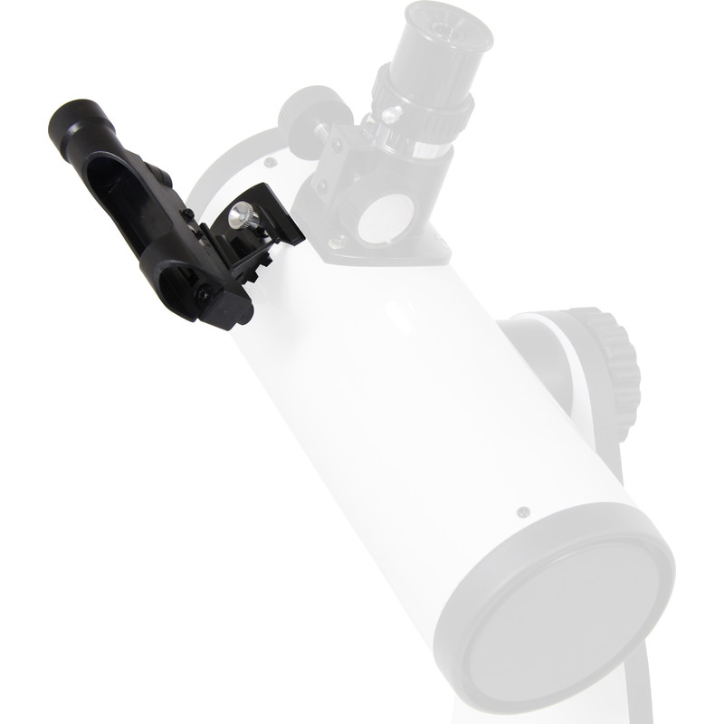 Omegon Zoeker Upgradekit Mini Dobson 2 Omegon Zoeker upgradekit Mini Dobson Omegon Zoeker Upgradekit gemonteerd op Mini Dobson telescoop met zicht op bevestiging