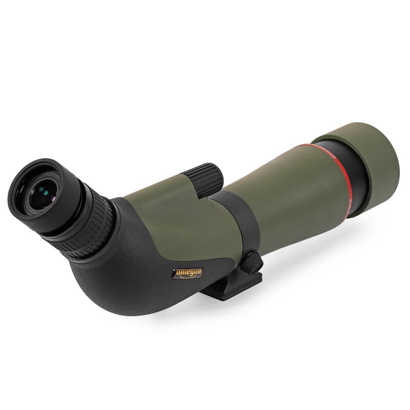 Omegon ZoomSpotting Scope, 20-60x60mm 2 Omegon Zoom spotting scope 20 60x60mm 2 Omegon Zoom Spotting Scope 20-60x60mm rear view with eyepiece, rubber grip and branding