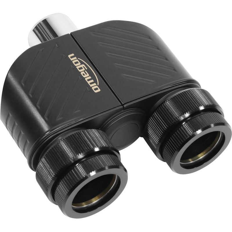 Omegon Binoviewer (1,25 inch) 1 Omegon binoviewers 1 25 2 Omegon binoviewers achteraanzicht met dubbele oculairhouders en individuele scherpstelringen