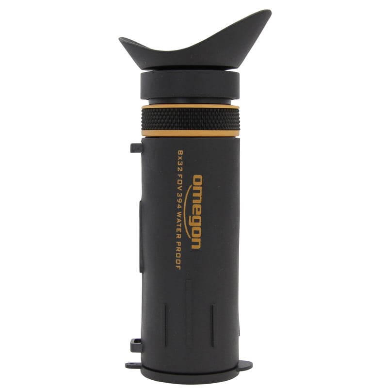Omegon Monocular 8x32, Orange 1 Omegon monocular 8x32 orange 3 Omegon monocular 8x32 OrangeLine side with textured grip and focus ring