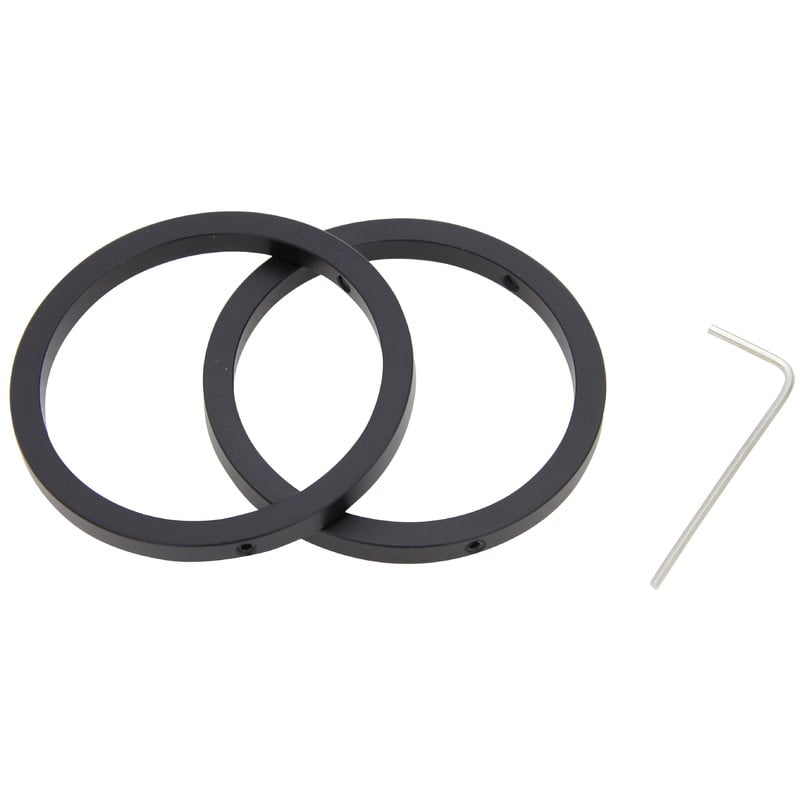 Omegon Parfocal Clamping Rings 51mm - Set of 2 1 Omegon parfocal clamping rings 2 set of 2 Omegon parfocal clamp rings 2" set of two black aluminum rings with Allen wrench for adjustment of focus position.