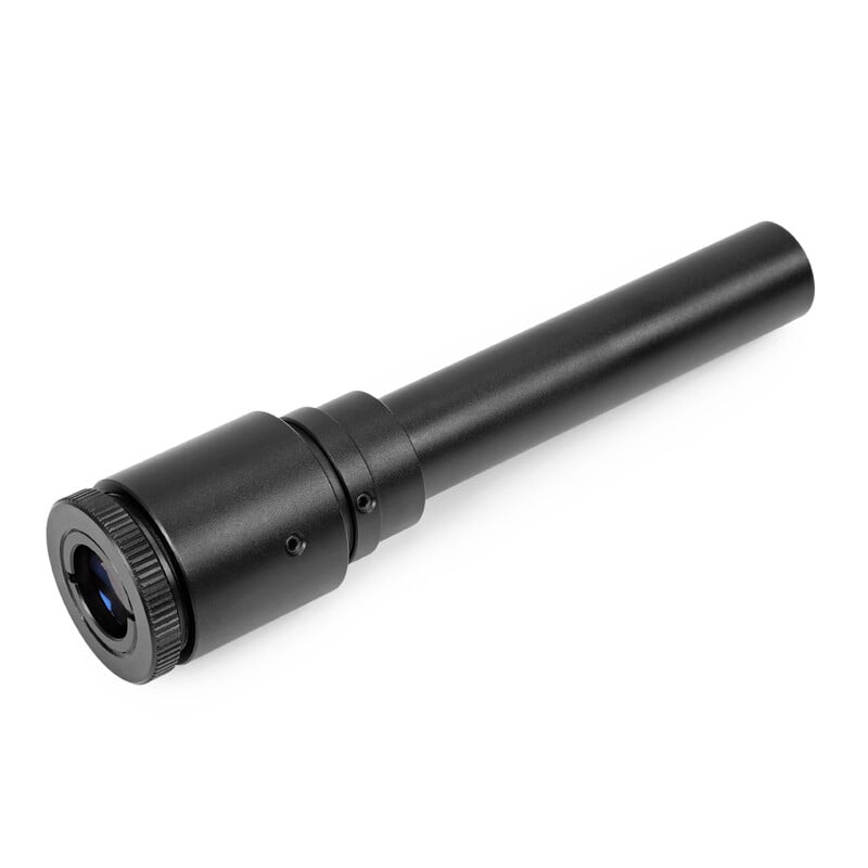 Omegon Poolzoeker voor MiniTrack LX2 / LX3 en Quattro 1 Omegon poolzoeker MiniTrack 1 Omegon MiniTrack Poolzoeker vooraanzicht van poolzoeker met oculair en multicoating zichtbaar op de lens