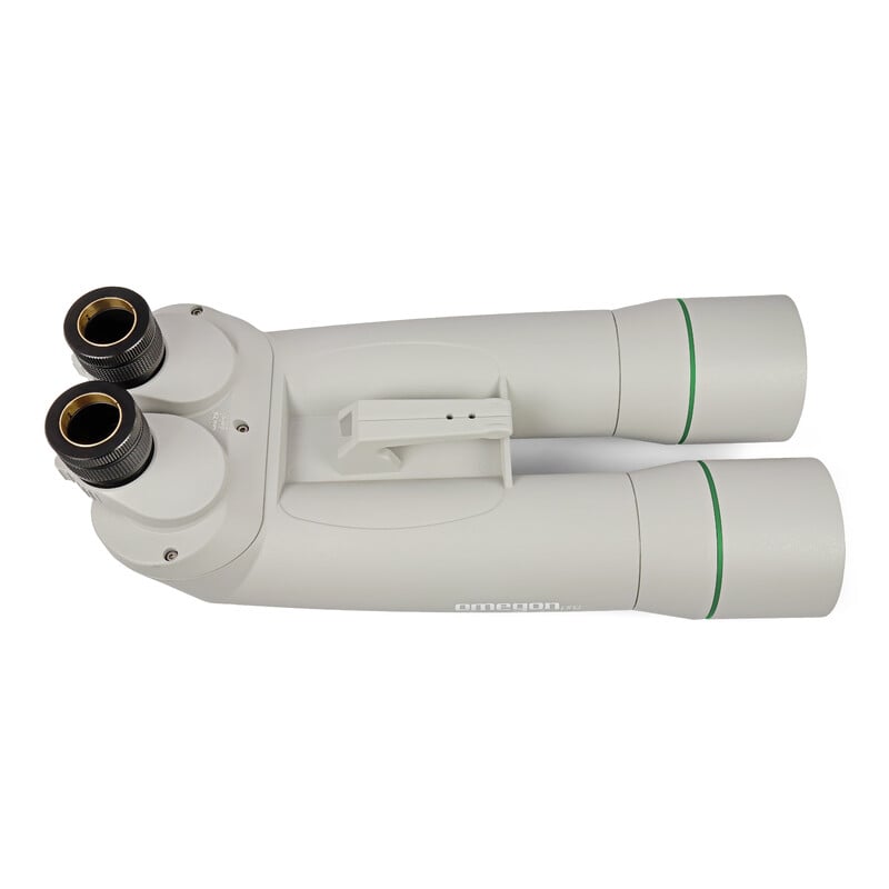 Omegon Brightsky ED-APO Verrekijker 26x82 - 90° 1 Omegon verrekijkers Brightsky ED APO 26x82 90d 4 Omegon Brightsky ED-APO Verrekijker 90° liggend bovenaanzicht met zicht op centrale bevestigingsplaat