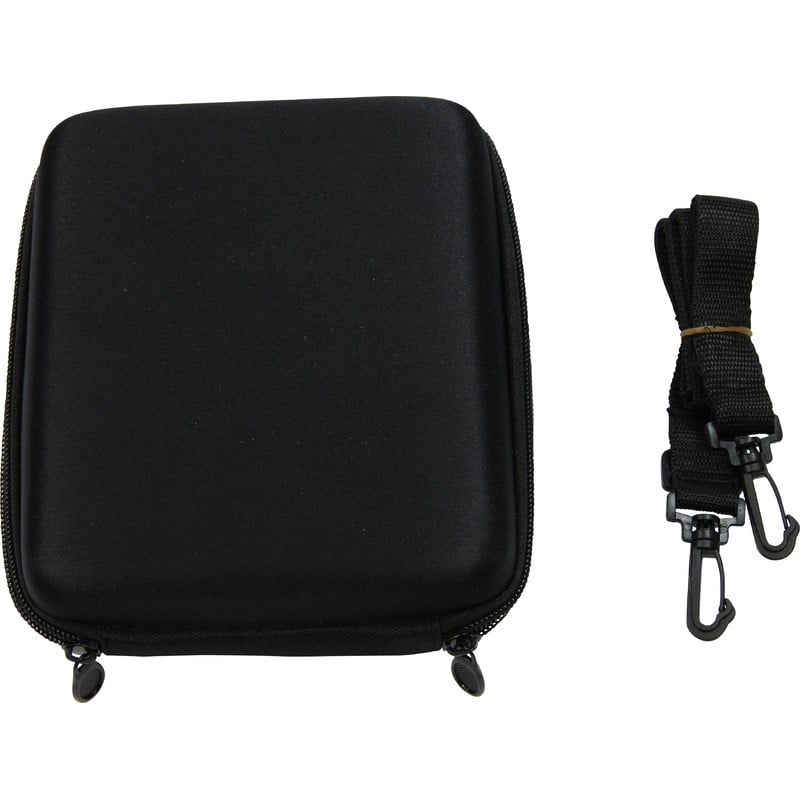 Omegon verrekijkertas 2 Omegon verrekijkertas 2 Omegon verrekijkertas bovenaanzicht met schouderriem als accessoire naast de tas