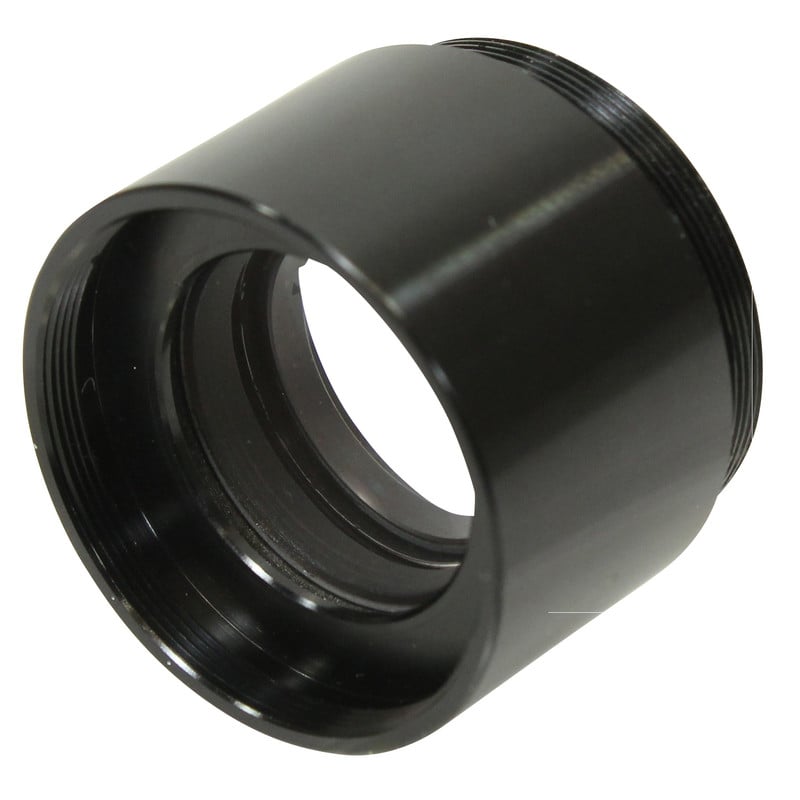 Omegon 1,6x Glaswegcorrector voor Binoviewers (31,8 mm) 1 Omegon wegcorrector voor binoviewers 1 25 1 6x 1 Omegon wegcorrector 1,25 inch schuin vooraanzicht met zichtbare binnendraad