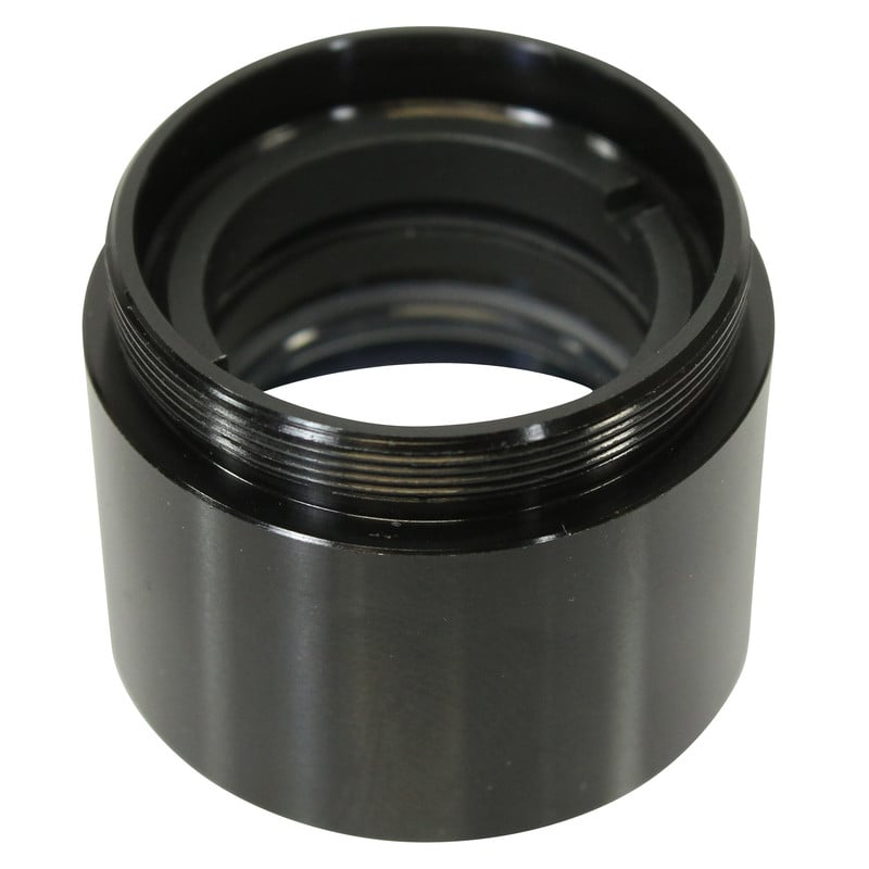 Omegon 1,6x Glaswegcorrector voor Binoviewers (31,8 mm) 2 Omegon wegcorrector voor binoviewers 1 25 1 Omegon wegcorrector 1,25 inch bovenaanzicht met lensconstructie en schroefdraadbevestiging