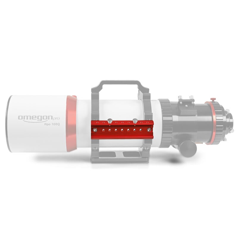 Omegon Viewfinder mounting rail for 108 mm / 600 mm Quintuplet APO 2 Omegon viewfinder mounting rail for 108 600 Quintuplet APO 2 Omegon Viewfinder Mounting rail inclined angle with Vixen profile and mounting accessories