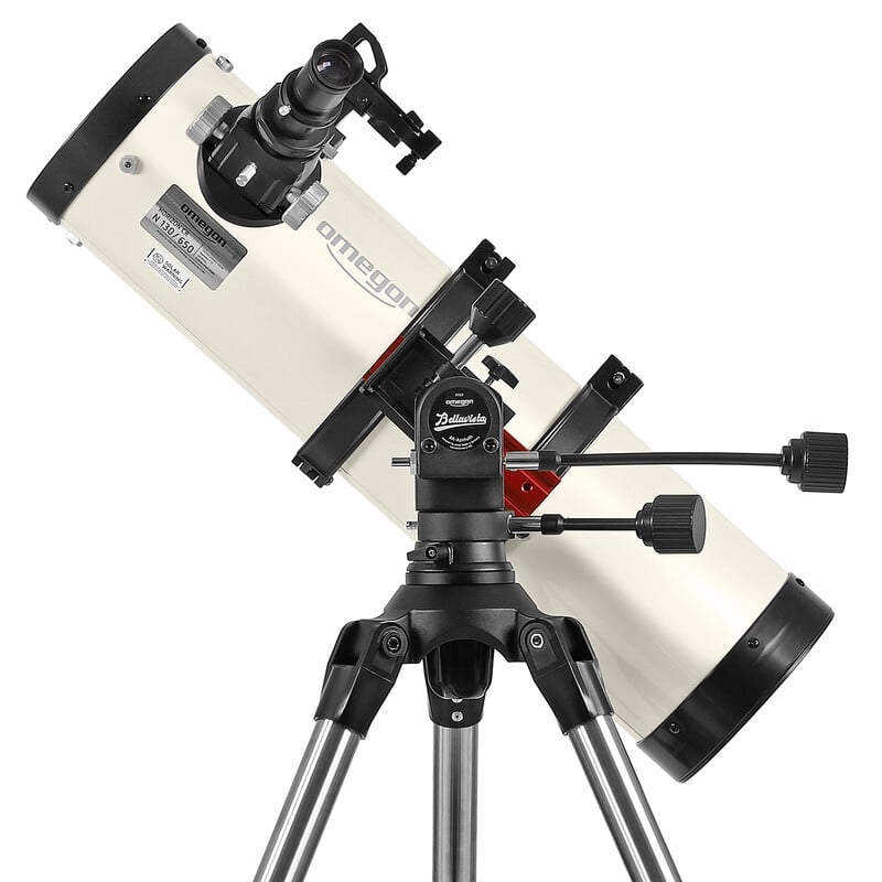 Omegon Horizon N 130/650 AZ-Bellavista – 5,1″ Newton Reflector 1 Omegon Telescoop Teleskop Horizon N 130 650 AZ Bellavista 7 Omegon N 130/650 Telescoop op AZ-Bellavista-montering met stalen statief en gemonteerde accessoires