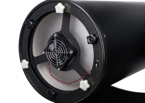 Levenhuk Ra 250N Dobson rear view of the primary mirror cell with cooling fan