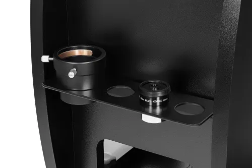 Levenhuk New Skyline PLUS 6 inch close-up of mount base and accessory holder