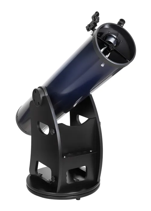 Levenhuk New Skyline PLUS 8 inch angled side view showing optical tube and Dobsonian base