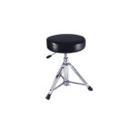 TeleVue Air chair verstelbare observatiestoel met ronde gewatteerde zitting, pneumatische hoogteverstelling en inklapbare metalen poten op witte achtergrond
