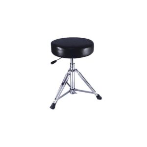 TeleVue Air chair verstelbare observatiestoel met ronde gewatteerde zitting, pneumatische hoogteverstelling en inklapbare metalen poten op witte achtergrond