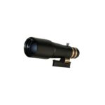 TeleVue Apochromatische refractor AP 60/360 TV60 OTA compacte APO refractorbuis in zwarte uitvoering met goudkleurige ringen en montagevoet op witte achtergrond