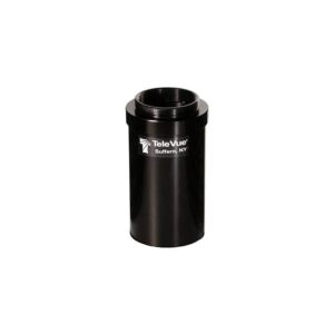 TeleVue Camera-adapter, 2" zwarte metalen camera-adapterbuis met T2 buitendraad, 2 inch aansluiting en TeleVue-logo op witte achtergrond