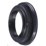 TeleVue Camera adapter Nikon F-Mount zwarte wide adapterring met Nikon F bajonet, gekartelde rand en rood uitlijnpunt op witte achtergrond