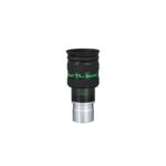 TeleVue DeLite oculair, 11mm, 1,25" productfoto van het 1,25 inch DeLite 11 mm oculair met groene opdruk en geribbelde grip op witte achtergrond