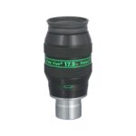 TeleVue Delos-oculair, 17,3mm, 1,25" productfoto van het 1,25 inch Delos 17,3 mm oculair met geribbelde grip en groene Delos-opdruk op witte achtergrond
