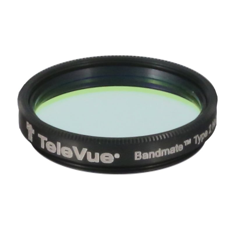 TeleVue Filters Filter UHC Nebustar 1,25" zwart 1,25 inch UHC Nebustar filter met lichtgroen glas en TeleVue Bandmate Type 2 opdruk op witte achtergrond