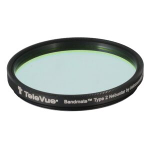 TeleVue Filters Filter UHC Nebustar 2" zwart 2 inch UHC-filter met lichtgroen gecoat glas en Bandmate Type 2 Nebustar opdruk op witte achtergrond
