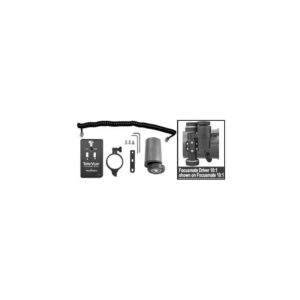 TeleVue Focusmotor, voor NP127is elektrische Focusmate motor-drive kit met handcontroller, krulkabel, motorunit, montagering en bevestigingsmateriaal op witte achtergrond
