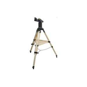 TeleVue Montering Gibraltar HD4 Alt-AZ volledig zicht op de alt-az montering met houten statief, spreiderketting en monteringkop op witte achtergrond