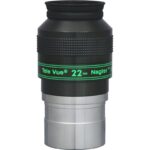 TeleVue Nagler oculair, type 4, 22mm, 2" productfoto van het 2 inch Nagler 22 mm oculair met geribbelde grip en groene “22 mm Nagler” opdruk op witte achtergrond