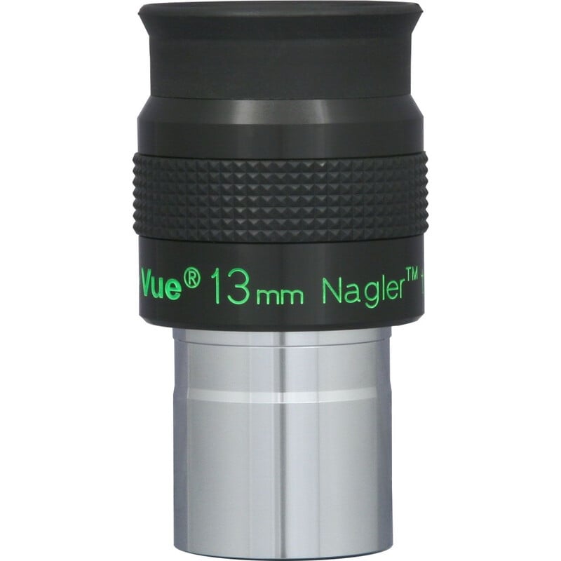 TeleVue Nagler oculair, type 6, 13mm, 1,25" close-up van het 1,25 inch oculair met geribbelde grip en groene “13 mm Nagler” opdruk