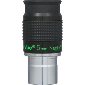 TeleVue Nagler oculair, type 6, 5mm, 1,25" close-up van het 1,25 inch Nagler 5 mm oculair met geribbelde grip en groene Tele Vue opdruk