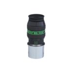 TeleVue Oculair Delos 24 mm 72° 2" productfoto van het 2 inch Delos 24 mm oculair met geribbelde grip en groene Delos-opdruk op witte achtergrond