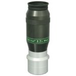 TeleVue Oculair Ethos 3,7mm 1,25"/2" close-up van het Ethos 3,7 mm oculair met groene opschriftring en gekartelde grip op witte achtergrond