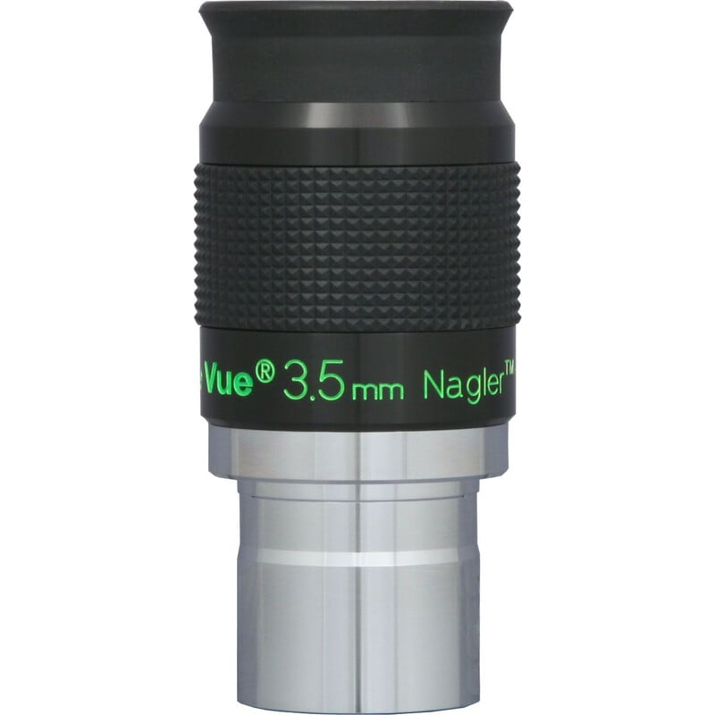 TeleVue Oculair Nagler Type 6 3,5mm 1,25" close-up van het 1,25 inch Nagler 3,5 mm oculair met geribbelde grip en groene Tele Vue opdruk