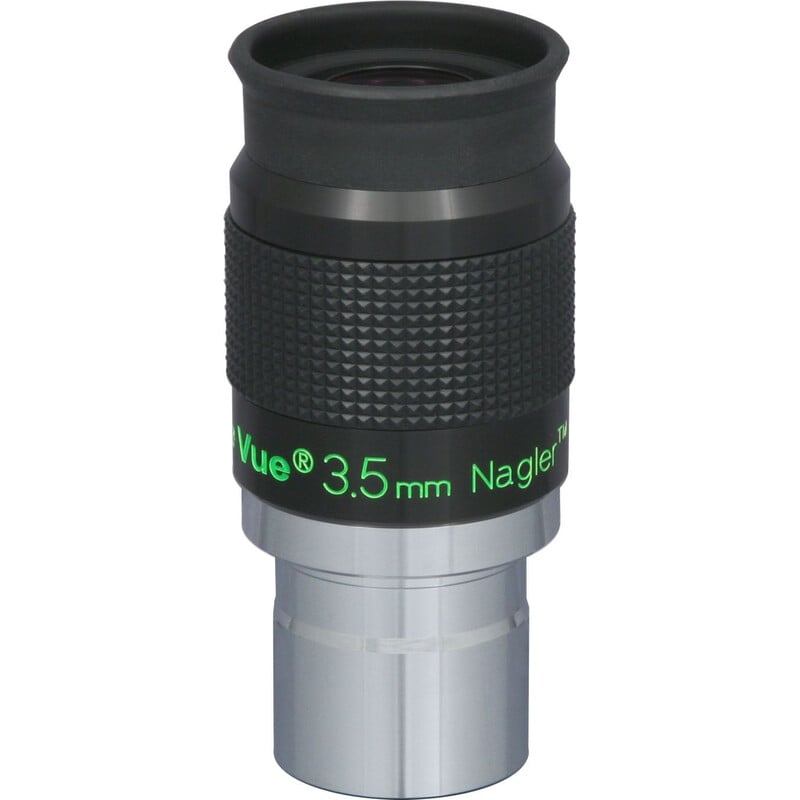 TeleVue Oculair Nagler Type 6 3,5mm 1,25" close-up van het Nagler 3,5 mm oculair vanuit een andere hoek met de 3,5mm markering zichtbaar