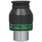 TeleVue Oculair Panoptic 24mm 1,25" productfoto van het 1,25 inch Panoptic 24 mm oculair met geribbelde grip en groene Panoptic-opdruk op witte achtergrond