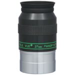 TeleVue Oculair Panoptic 27mm 2" productfoto van het 2 inch Panoptic 27 mm oculair met geribbelde grip en groene Panoptic-opdruk op witte achtergrond
