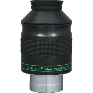 TeleVue Oculair Panoptic 41mm 2" zwarte Panoptic groothoek-oculair met groene Tele Vue 41mm PANOPTIC opdruk, geribbelde grip en 2 inch insteekhuls in productfoto