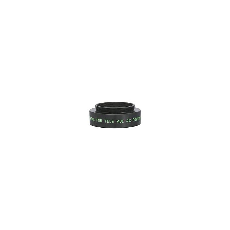 TeleVue PMT-4201 T-ring adapter zwarte metalen adapterring met mannelijke T2 schroefdraad voor Tele Vue 4x Powermate 2 inch op witte achtergrond
