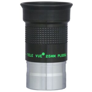 TeleVue Plössl-oculair, 25mm, 1,25" close-up van het 1,25 inch Plössl 25 mm oculair met geribbelde grip en groene Tele Vue opdruk