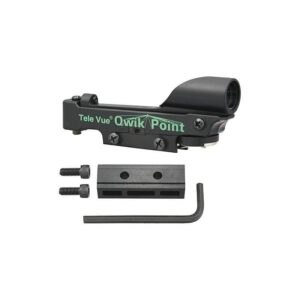 TeleVue Quick Point Basic LED-zoeker rode punt LED-zoeker (red dot finder) met montageblok, bevestigingsschroeven en inbussleutel op witte achtergrond
