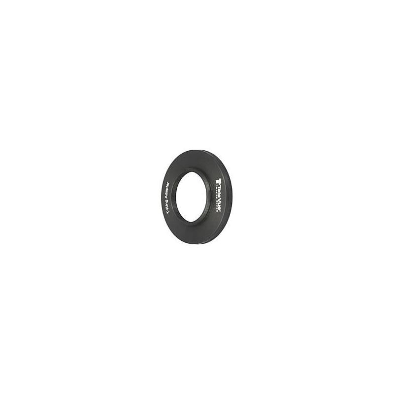 TeleVue Standaard T-ring adapter, voor 2,4", zwarte korte T2-adapterring met binnendraad op witte achtergrond