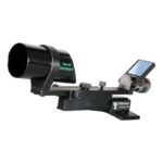TeleVue Starbeam LED-zoeker, met basis voor SC telescopen red dot LED-zoeker met dimbare rode punt, spiegelvenster en montagebasis voor Schmidt-Cassegrain telescoop op witte achtergrond