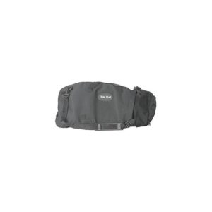 TeleVue Transporttas Draagtas zwarte waterafstotende nylon schoudertas met TeleVue-logo, draagriem en gespen op witte achtergrond